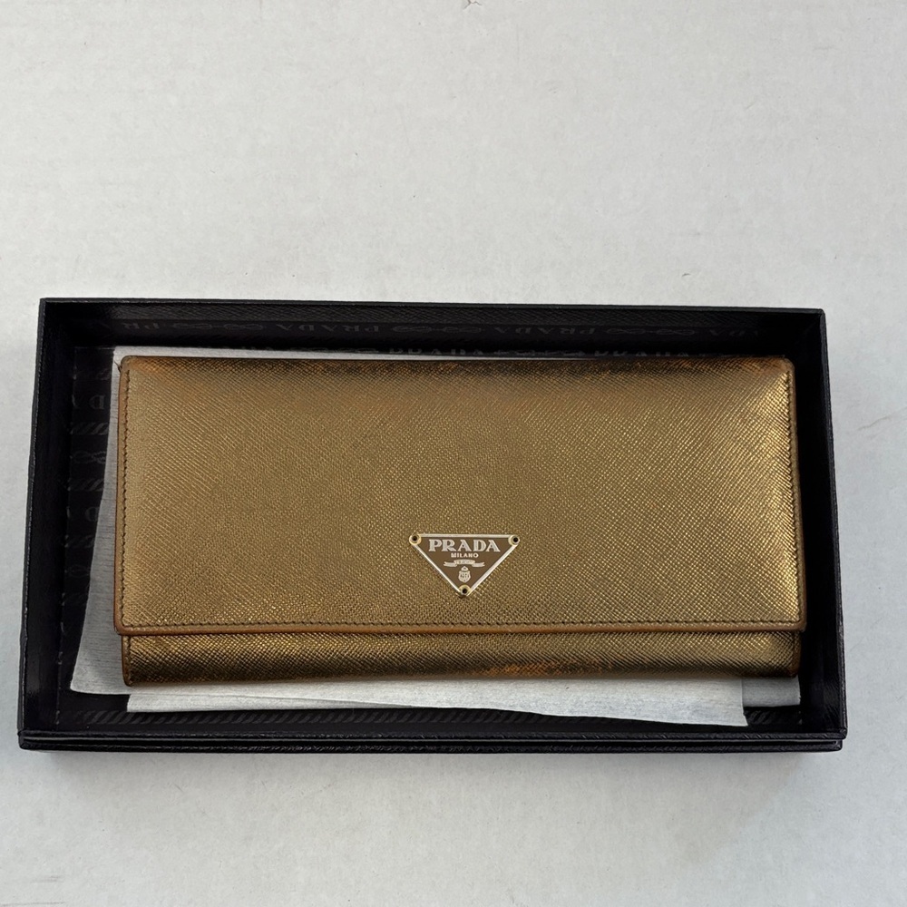 Prada Metallic Gold Wallet